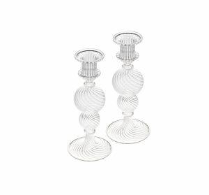 Candlesticks & Candelabras | Blown Glass Large Candlestick Set  Tourbillon Candlesticks & Candelabras Candlesticks & Candelabras