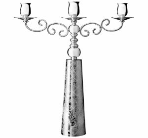 Candlesticks & Candelabras | Three Candle Silver-Plated Candelabra  Jardin D’Eden Candlesticks & Candelabras Candlesticks & Candelabras