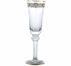 Champagne Flutes & Glasses | Crystal Champagne Flute With Gold Decoration  Marly Barware Champagne Flutes & Glasses