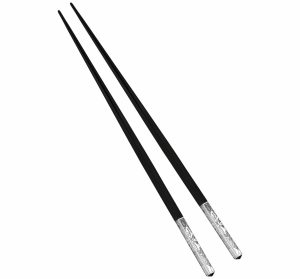 Chopsticks | Silver-Plated Black Japanese Chopsticks With Case  Jardin D’Eden Flatware Chopsticks