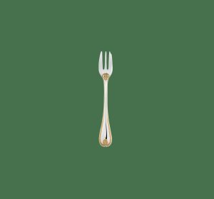 Forks | Partially Gilded Silver-Plated Cake Fork  Malmaison Dessert Flatware Dessert Flatware