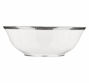 Large, Medium And Small Bowls | Porcelain Salad Bowl Platinum Finish  Malmaison Large, Medium And Small Bowls Large, Medium And Small Bowls