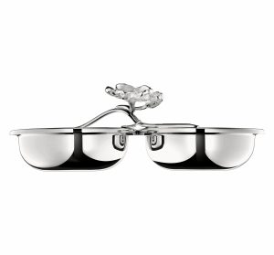 Large, Medium And Small Bowls | Silver-Plated Dual Bowl Serving Dish  Anemone Large, Medium And Small Bowls Large, Medium And Small Bowls