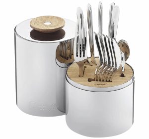 Place Settings & Sets | 24-Piece Stainless Steel Flatware Set With Storage Capsule  Essentiel Flatware Sets In Canisters