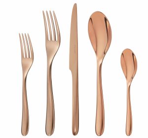 Place Settings & Sets | Copper Stainless Steel 5-Piece Place Setting  L’Âme De Flatware