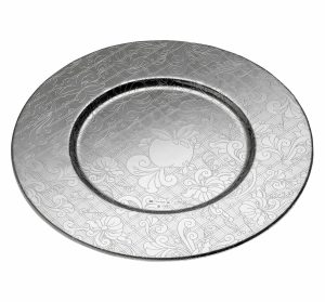 Porcelain & Silver Plates | Silver-Plated Charger Presentation Plate  Jardin D’Eden Porcelain & Silver Plates Porcelain & Silver Plates