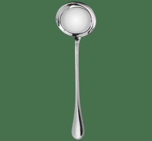 Serving Pieces | Silver-Plated Soup Ladle  Perles Flatware Serving Pieces