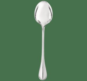 Serving Pieces | Sterling Silver Serving Spoon  Perles Flatware Serving Pieces