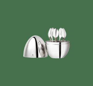 Sets In Canisters | Silver-Plated 6-Piece Espresso Spoon Set  Mood Coffee Flatware Sets In Canisters