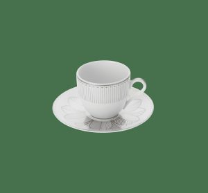 Tea & Coffee Accessories | 2 Porcelain Coffee Cup And Saucers Platinum Finish  Malmaison Impériale Tableware Tea & Coffee Accessories