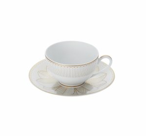 Tea & Coffee Accessories | Set Of 2 Porcelain Tea Cup And Saucers Gold Finish  Malmaison Impériale Tableware Tea & Coffee Accessories