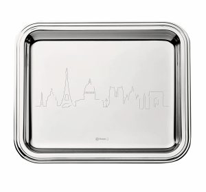 Trays & Platters | Paris Skyline Silver-Plated Tray – 8 X 6 In   Albi Skyline Tableware Trays & Platters