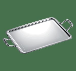 Trays & Platters | Silver-Plated Rectangular Serving Tray With Handles  Malmaison Tableware Trays & Platters