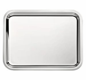 Trays & Serving Pieces | Silver-Plated Rectangular Tray 14 X 11 In  Albi Barware Trays & Serving Pieces