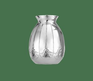 Vases | Silver-Plated Sycomore Round Vase  Gallia Home Vases