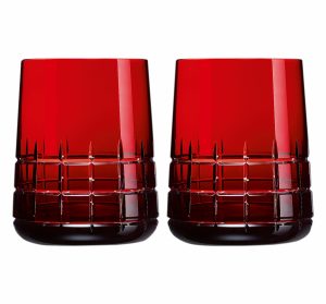 Wine Glasses | Red Crystal Water Glasses – Set Of Two   Graphik Barware Wine Glasses