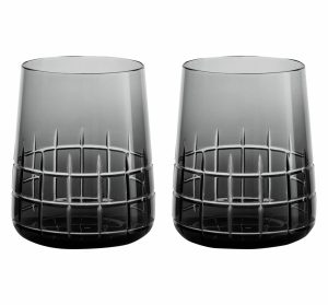 Wine Tasting Accessories | Grey Crystal Water Glasses – Set Of Two   Graphik Barware Wine Glasses