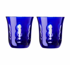 Wine & Water Glasses | Blue Crystal Water Goblets – Set Of 2   Kawali Tableware Wine & Water Glasses