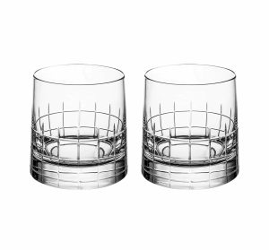 Wine & Water Glasses | Set Of 2 Crystal Double Old Fashioned Glasses  Graphik Tableware Wine & Water Glasses