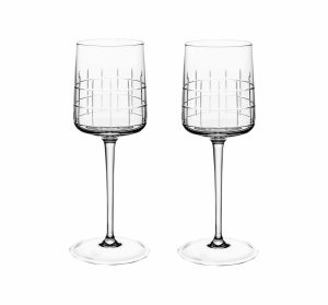 Wine & Water Glasses | Set Of 2 Crystal Red Wine Glasses  Graphik Tableware Wine & Water Glasses