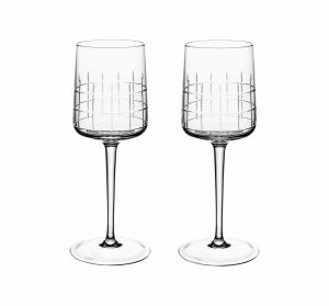 Wine & Water Glasses | Set Of 2 Crystal Water Glasses  Graphik Tableware Wine & Water Glasses