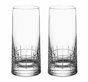 Wine & Water Glasses | Set Of 2 Highball Crystal Glasses  Graphik Tableware Wine & Water Glasses