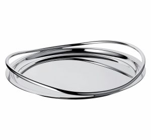 Trays & Platters | Silver-Plated Round Serving Tray – 15 In  Vertigo Tableware Trays & Platters